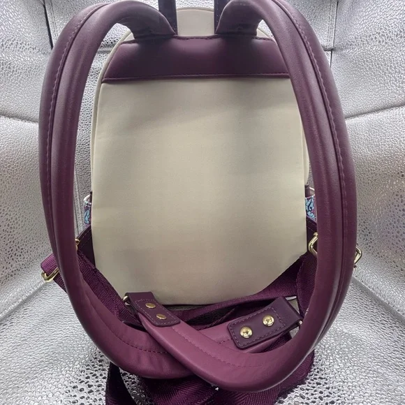 Loungefly Belle Stained Glass Mini Backpack - Pink, Cream & Yellow - Picture 3 of 7